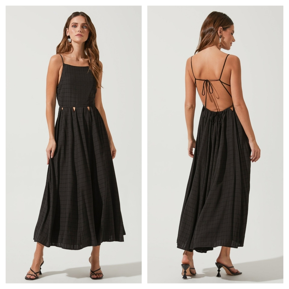 ASTR Black Backless Maxi Dress, size Medium